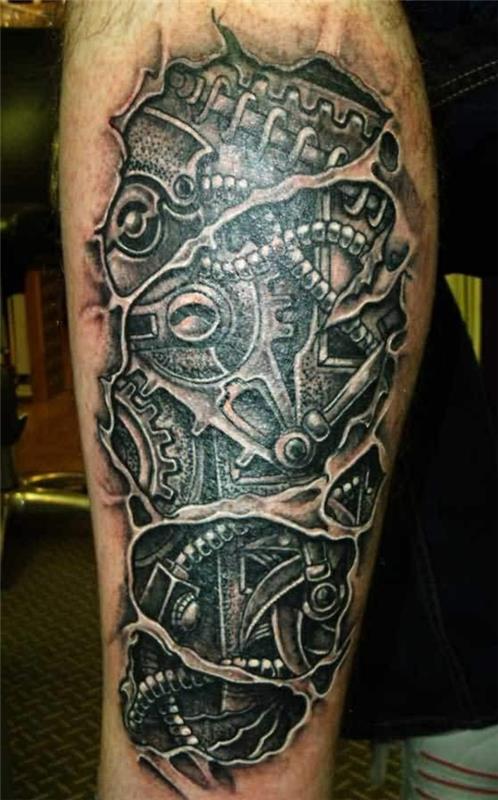 τατουάζ πόδι κάτω πόδι τατουάζ βιομηχανική