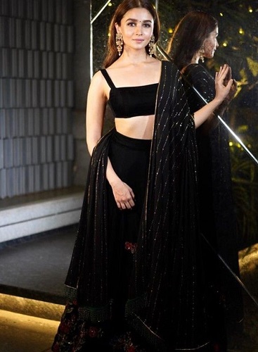 Alia Bhatt Siyah Lehenga Choli