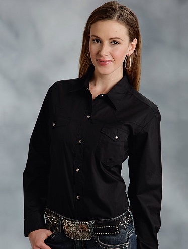 Kadın Uzun Kollu Siyah Gömlek