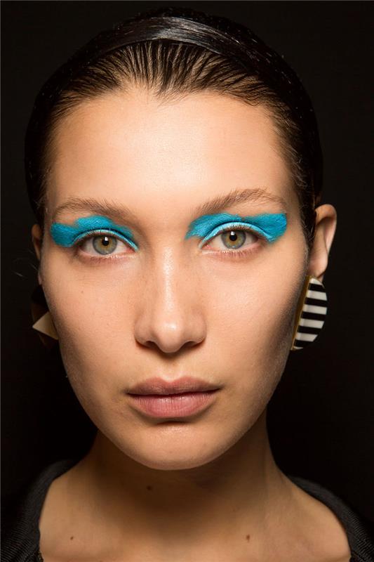 μπλε σκιά ματιών μακιγιάζ 2016 τάσεις missoni styling tips