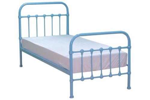 μπλε κρεβατοκάμαρα έπιπλα κρεβάτι πλαίσιο μεταλλικό