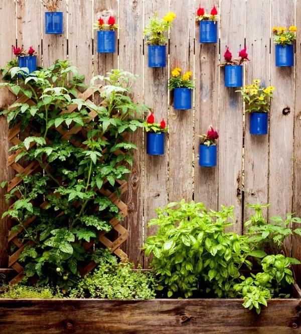 κασσίτερα κουτιά diy διακόσμηση φράχτη κήπου