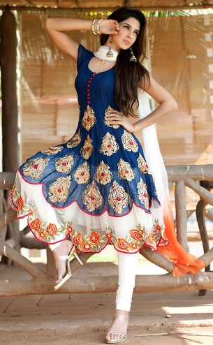 „Flare Ivory Blue“ „Salwar Kameez“ dizainas