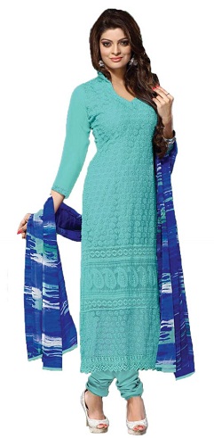 Paprastas šviesiai mėlynas „Salwar“ kostiumo dizainas
