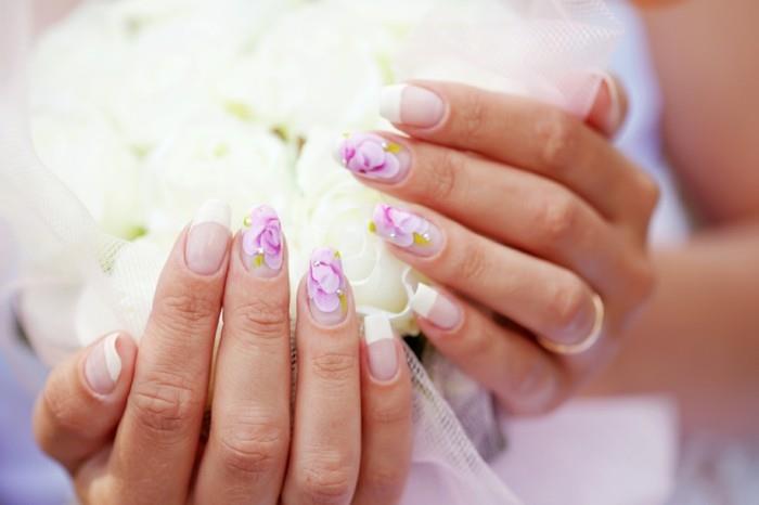 γάμος-μανικιούρ-floral-σχέδια-γαλλικά-νύχια-για-γάμο