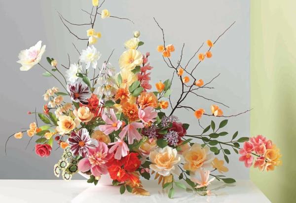 floral διακόσμηση χαρτί πολύχρωμη διάταξη λουλουδιών