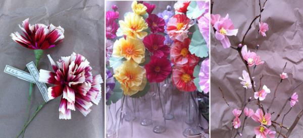 λουλούδια διακόσμηση χαρτί λουλούδια ανοιξιάτικα γαρίφαλα hollyhocks