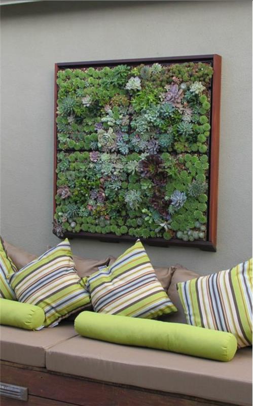 φτιάξτε μόνοι σας διακόσμηση ιδέες διακόσμησης τοίχων πράσινα φυτά παχύφυτα