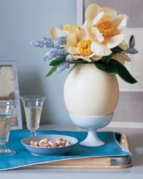 διακόσμηση λουλουδιών για πασχαλινό υπερμεγέθη ασπράδι αυγού γυαλί νερό καρύδια