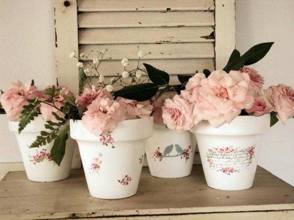 διακοσμήστε γλάστρες ντεκουπάζ shabby chic διακοσμήστε τον εαυτό σας