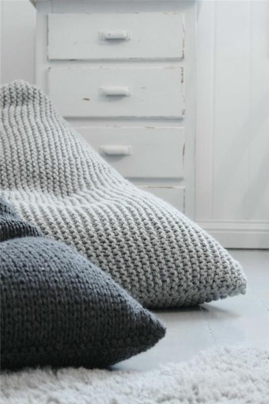 μαξιλάρια καθίσματος πλεκτά κομψές, όμορφες ιδέες διαβίωσης