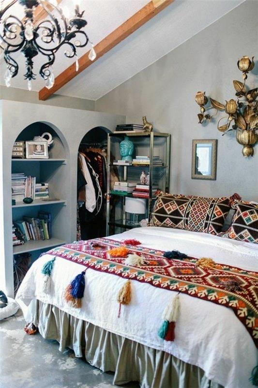 Boho chic επίπλωση ανατολίτικου υπνοδωματίου