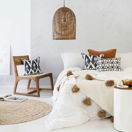 boho στοιχεία scandi ιδέες διακόσμησης κρεβατοκάμαρας