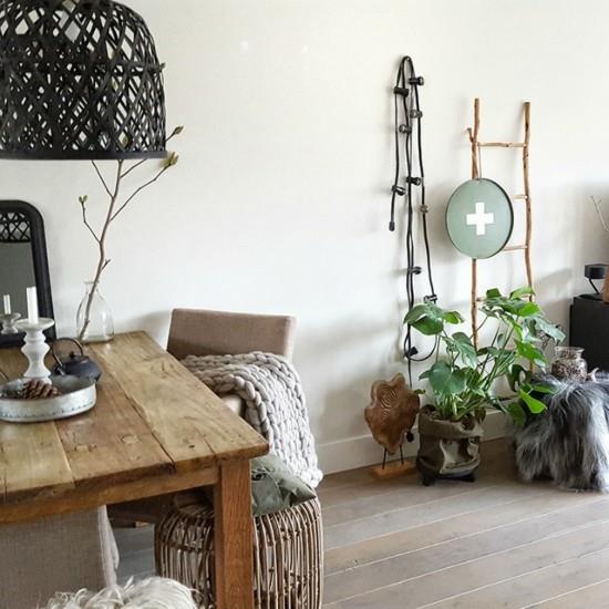 ιδέες διακόσμησης τραπεζαρίας στυλ boho scandi σαλόνι