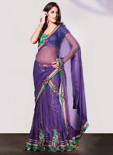 Mor Net Malzeme Bollywood Saree