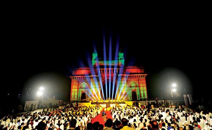 βομβάη Ινδία mumbai gate ελαφριά φεστιβάλ