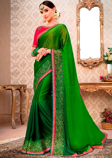 Kenarlıklı Georgette Sarees