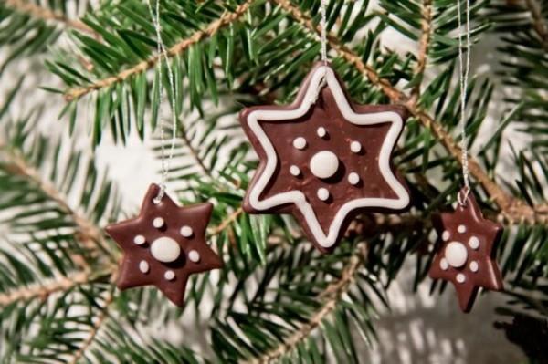 καφέ poinsettias tinker fimo ιδέες μελόψωμο αστέρι Χριστουγεννιάτικη διακόσμηση