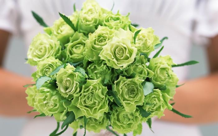 γαμήλια ανθοδέσμη πράσινα τριαντάφυλλα γάμος