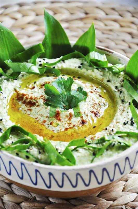 συνταγές άγριου σκόρδου vegan'hummus