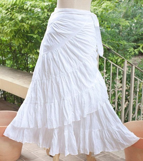 Moteriškas apvyniojimo šluostės sijonas