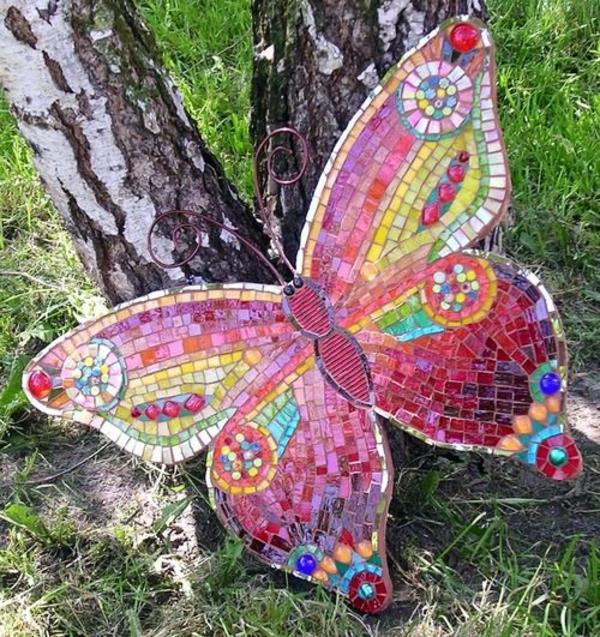 bsateln μωσαϊκό ιδέες κήπου διακόσμηση πεταλούδα