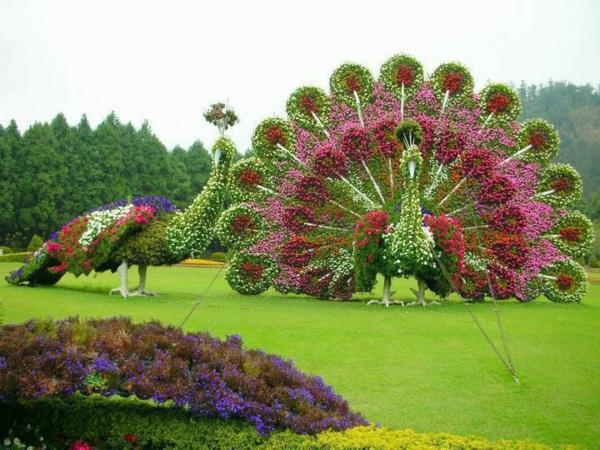 boxwood topiary φιγούρες κήπου παγώνι