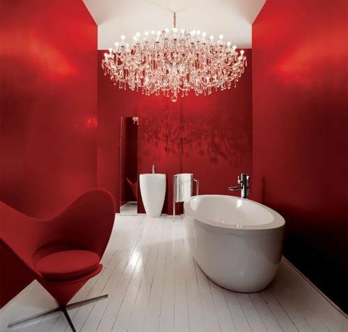 πολύχρωμα σχέδια μπάνιου σκούρο κόκκινο ρομαντικό κλασικό