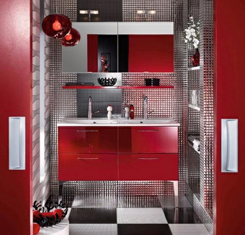 πολύχρωμα σχέδια μπάνιου κόκκινο εσωτερικό