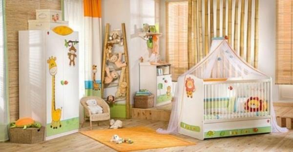 ζωηρόχρωμη διακόσμηση μωρό δωμάτιο ζούγκλα ζώα
