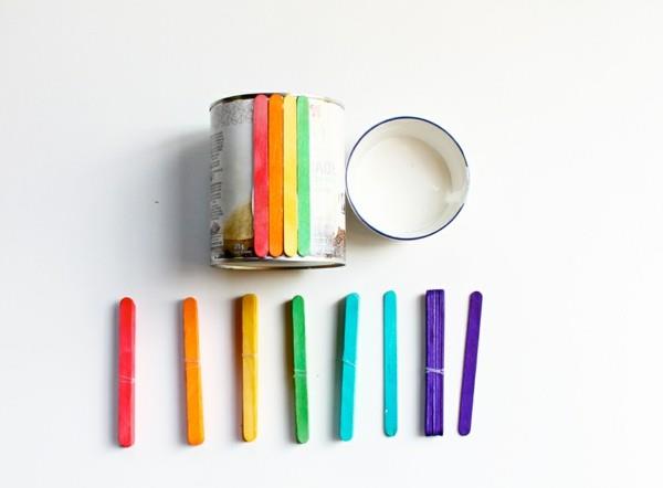 φτιάξτε μόνοι σας πολύχρωμα μπαστούνια παγωτού ιδέα χειροτεχνίας