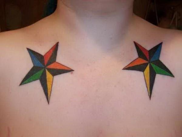 πολύχρωμες ιδέες για τατουάζ θαλάσσιων αστεριών