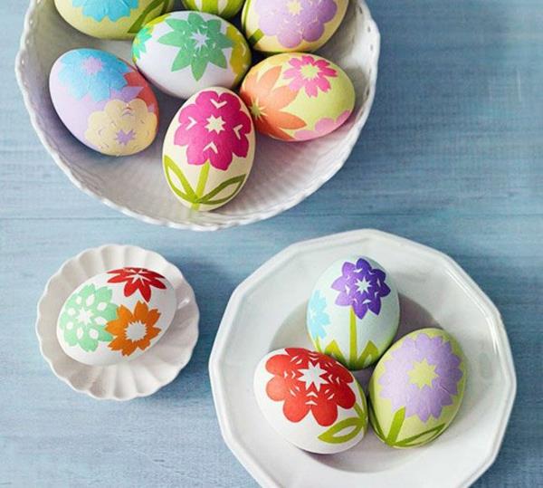 πολύχρωμα αυγά του Πάσχα εικόνες πασχαλινά αυγά σχεδιασμός floral μοτίβα από χαρτί