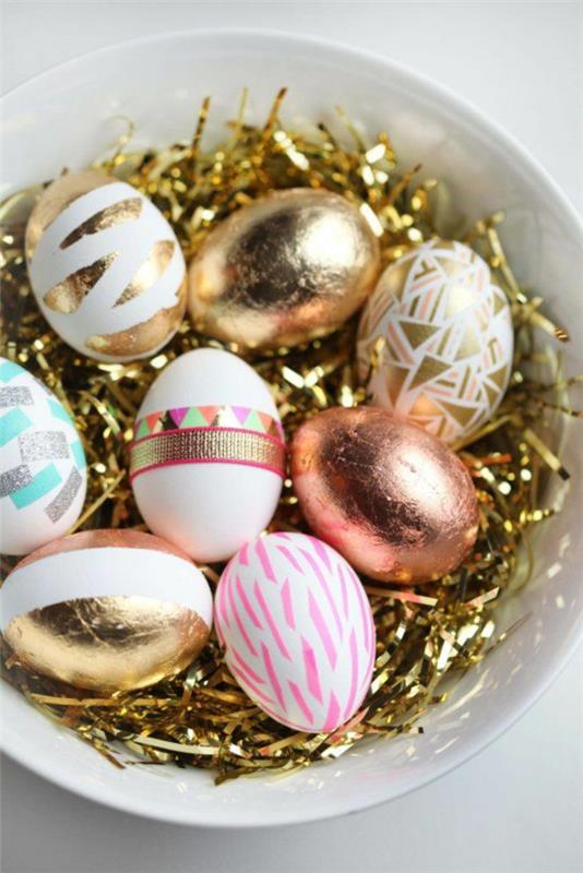 πολύχρωμα πασχαλινά αυγά εικόνες πασχαλινά αυγά σχεδιασμός χρυσές πινελιές