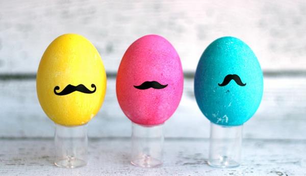 πολύχρωμα πασχαλινά αυγά σχεδιασμός πασχαλινής διακόσμησης ιδέες μουστάκι