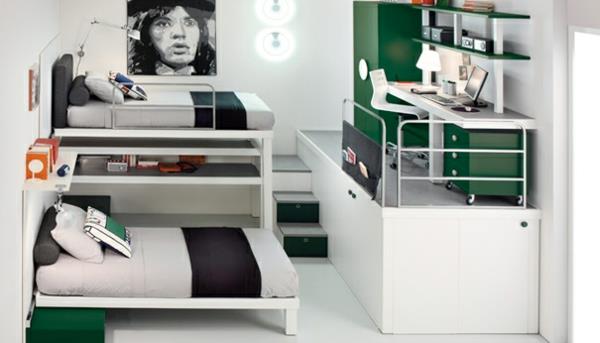 πολύχρωμα μεγάλα κρεβάτια σοφίτας γρασίδι πράσινο και άσπρο με αφίσα