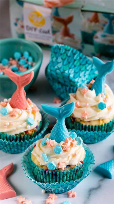 Φτιάξτε μόνοι σας πολύχρωμα vegan γοργόνα muffins