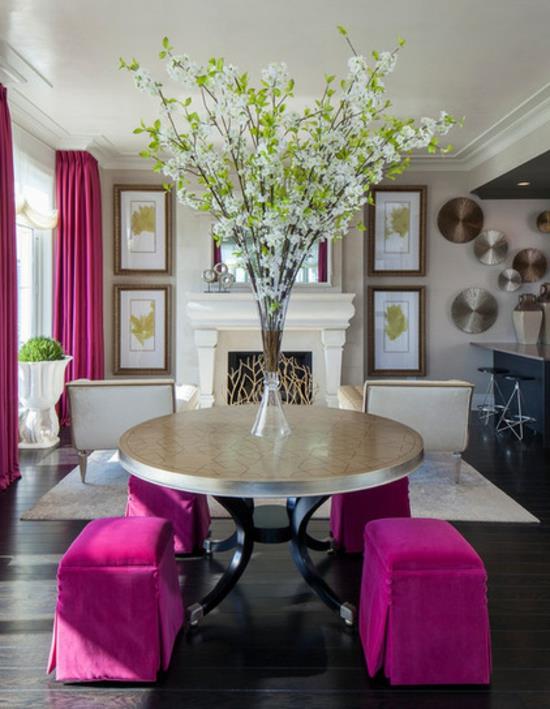 χρωματική σχεδίαση και πολύχρωμες ιδέες διαβίωσης ροζ χρώματα στο σαλόνι