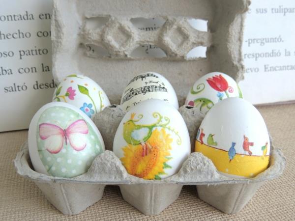 πολύχρωμα αυγά Πάσχας μοτίβο χαρτοπετσέτες δροσερές ιδέες τεχνικής χαρτοπετσέτας