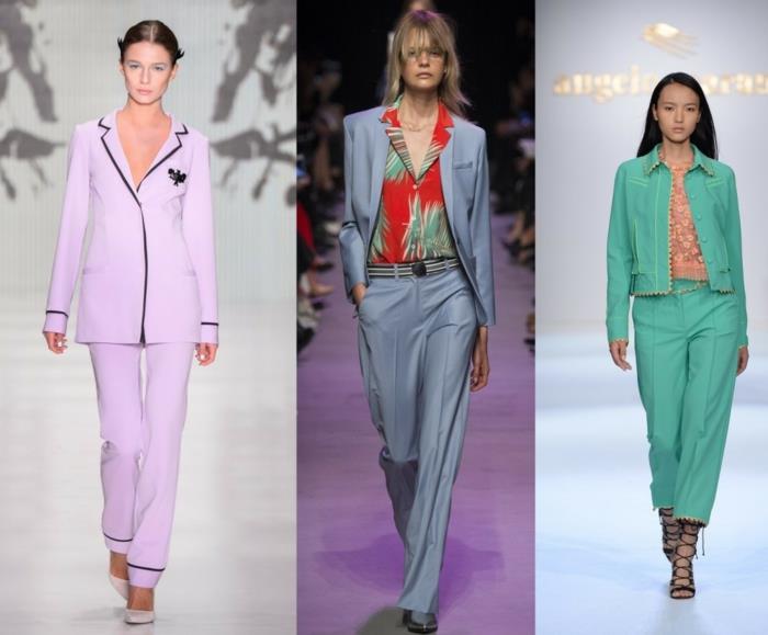 επαγγελματικά κοστούμια γυναικείες πασαρέλες παντελόνια παντελόνια σακάκια φρέσκα χρώματα τάσεις 2016