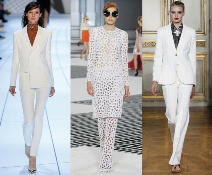 business suit γυναίκες γυναικείες τάσεις της μόδας 2016 λευκό χρώμα στενά μπλουζάκια παντελονιών