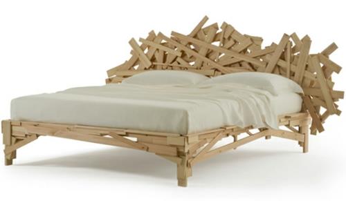κρεβάτι campana σχεδιάζει πλαίσιο από ξύλινα πάνελ edra milan