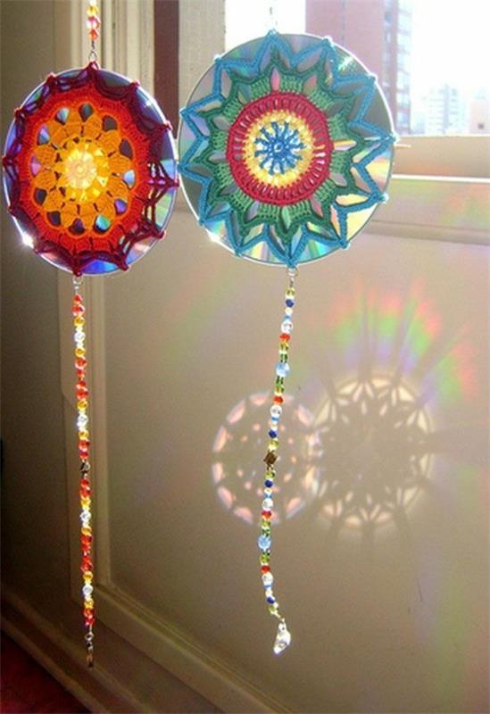 cd βελονάκι ιδέες suncatcher tinker