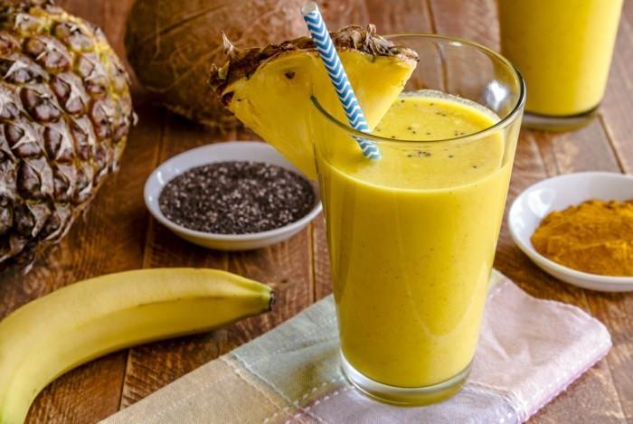 σπόροι chia κουρκουμά συνταγές smoothie μπανάνας ανανά για απώλεια βάρους