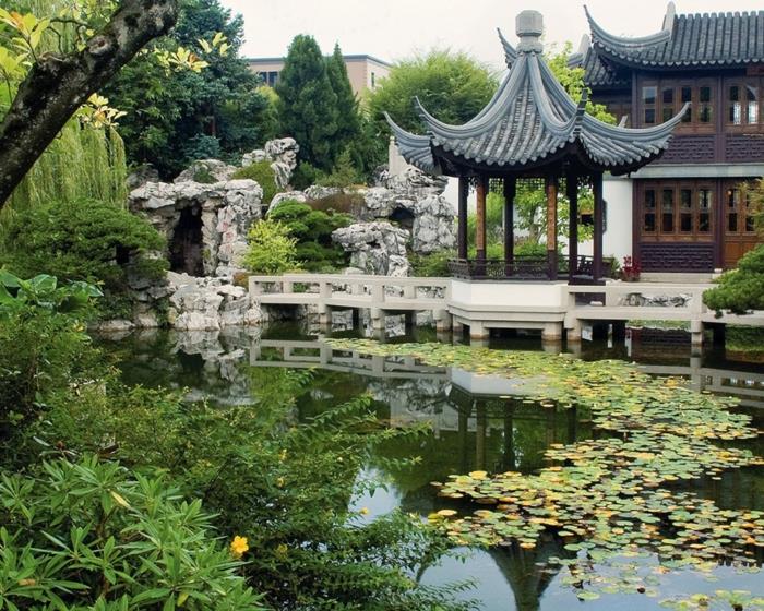 κινέζικο κήπο περίπτερο κήπος λίμνη