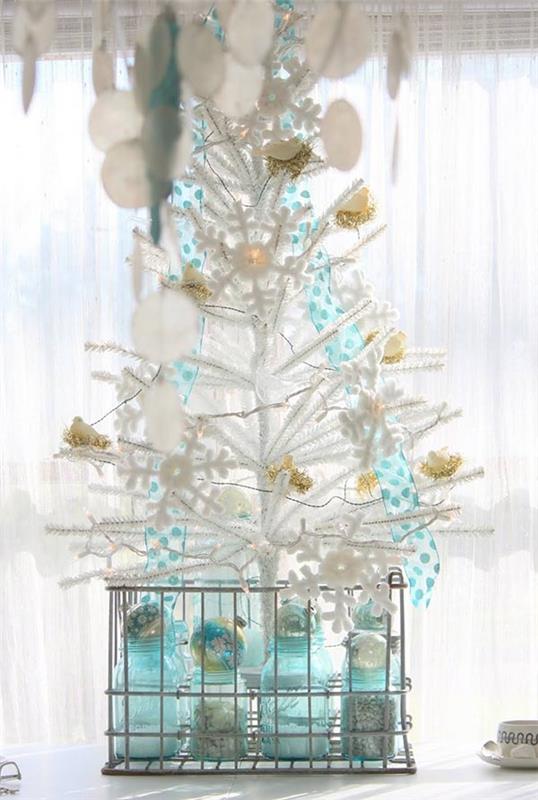 διακοσμήσεις χριστουγεννιάτικων δέντρων με γαλάζιες πινελιές