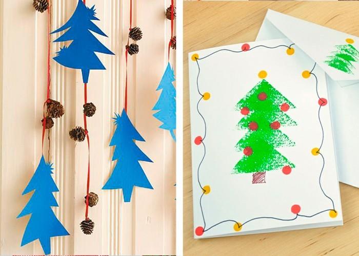 φτιάξτε χριστουγεννιάτικα δέντρα από χαρτί μόνοι σας με παιδιά
