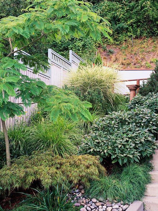 Έξυπνη σχεδίαση κήπου γρασίδι κληματαριά κήπος αυλή κλίση κλίση κλίση