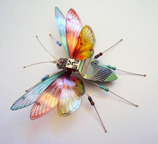 ανταλλακτικά υπολογιστή τέχνη dragonfly πολύχρωμα φτερά κυκλώματος