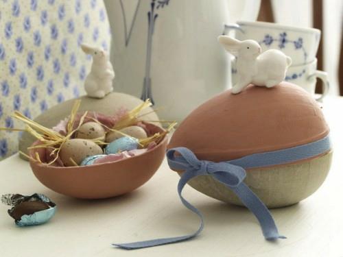 δροσερές ιδέες χειροτεχνίας για το Πάσχα 2014 πασχαλινά αυγά λαγουδάκι κεραμικό